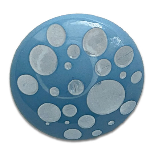Sky Blue Plantary Orbs Domed Plastic Button (Made in Italy)