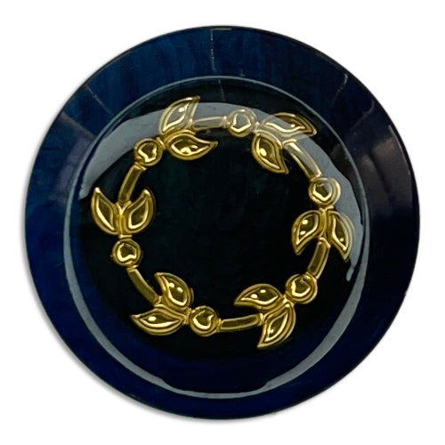 Golden Wreath Navy Plastic Button (Made in Switzerland)