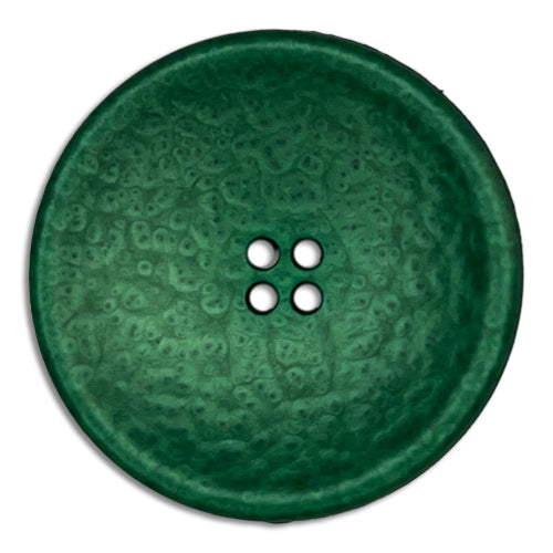 Concave Rich Emerald Green 4-Hole Plastic Button (Made in Italy)