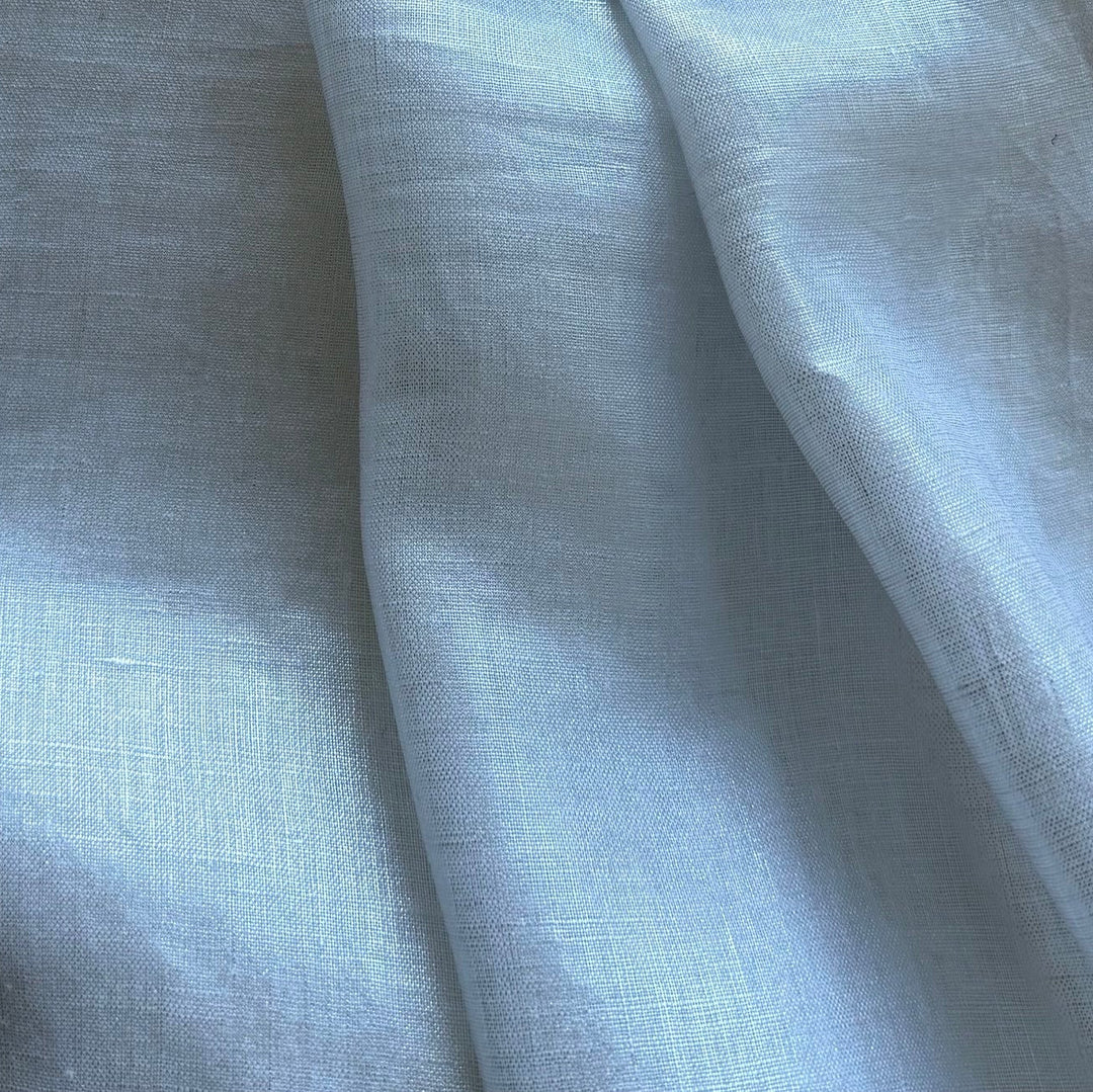 Lighter-Weight Silver Metallic on White Handkerchief Linen (Made in Italy)