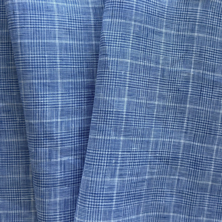 Lighter-Weight Glen Plaid Windowpane Linen (Made in Italy)
