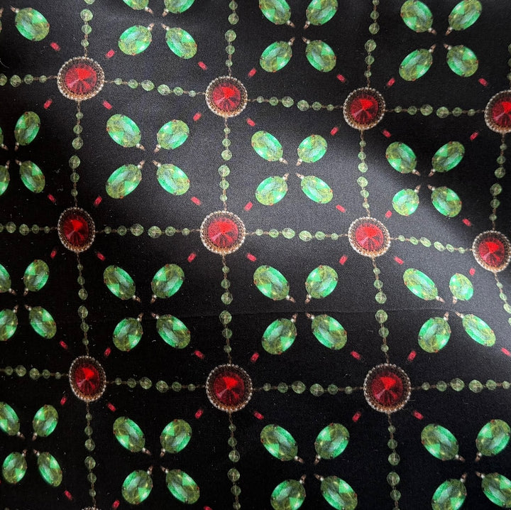Jeweled Tic-Tac-Toe Silk Satin Charmeuse (Made in Italy)