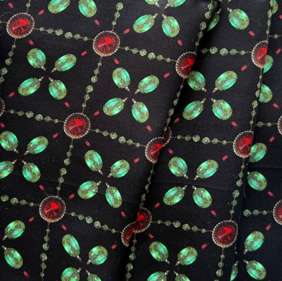 Jeweled Tic-Tac-Toe Silk Satin Charmeuse (Made in Italy)