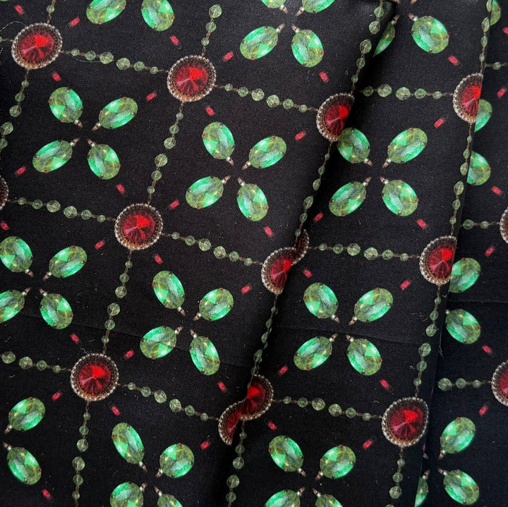 Jeweled Tic-Tac-Toe Silk Satin Charmeuse (Made in Italy)