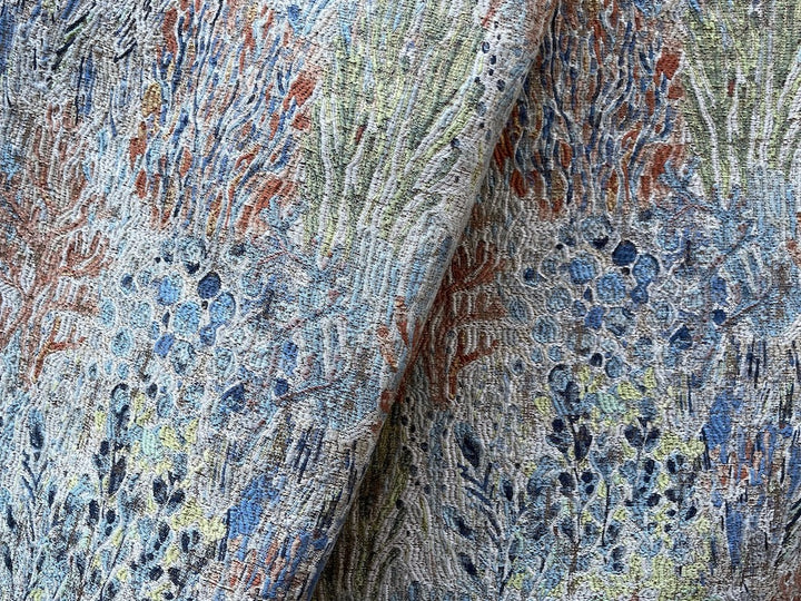 Monet's Coral Reef Viscose Blend Brocade Tapestry (Made in Turkey)