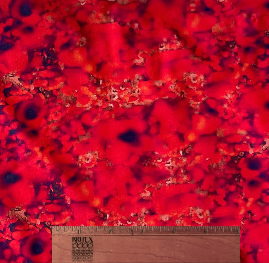 Designer Lighter-Weight Gorgeous Candied Coral Polyester Knit (Made in Italy)