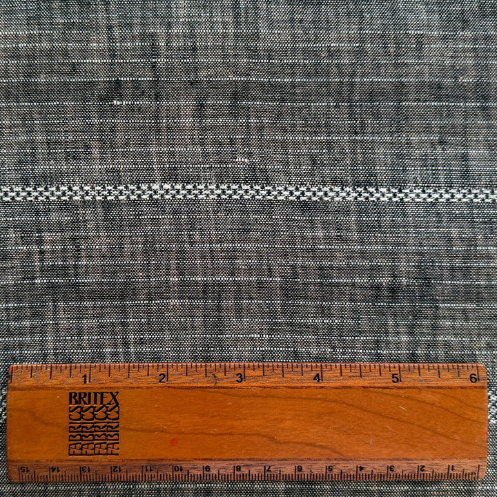 Designer Ebony & Walnut Irregular Stripes Linen (Made in Italy)