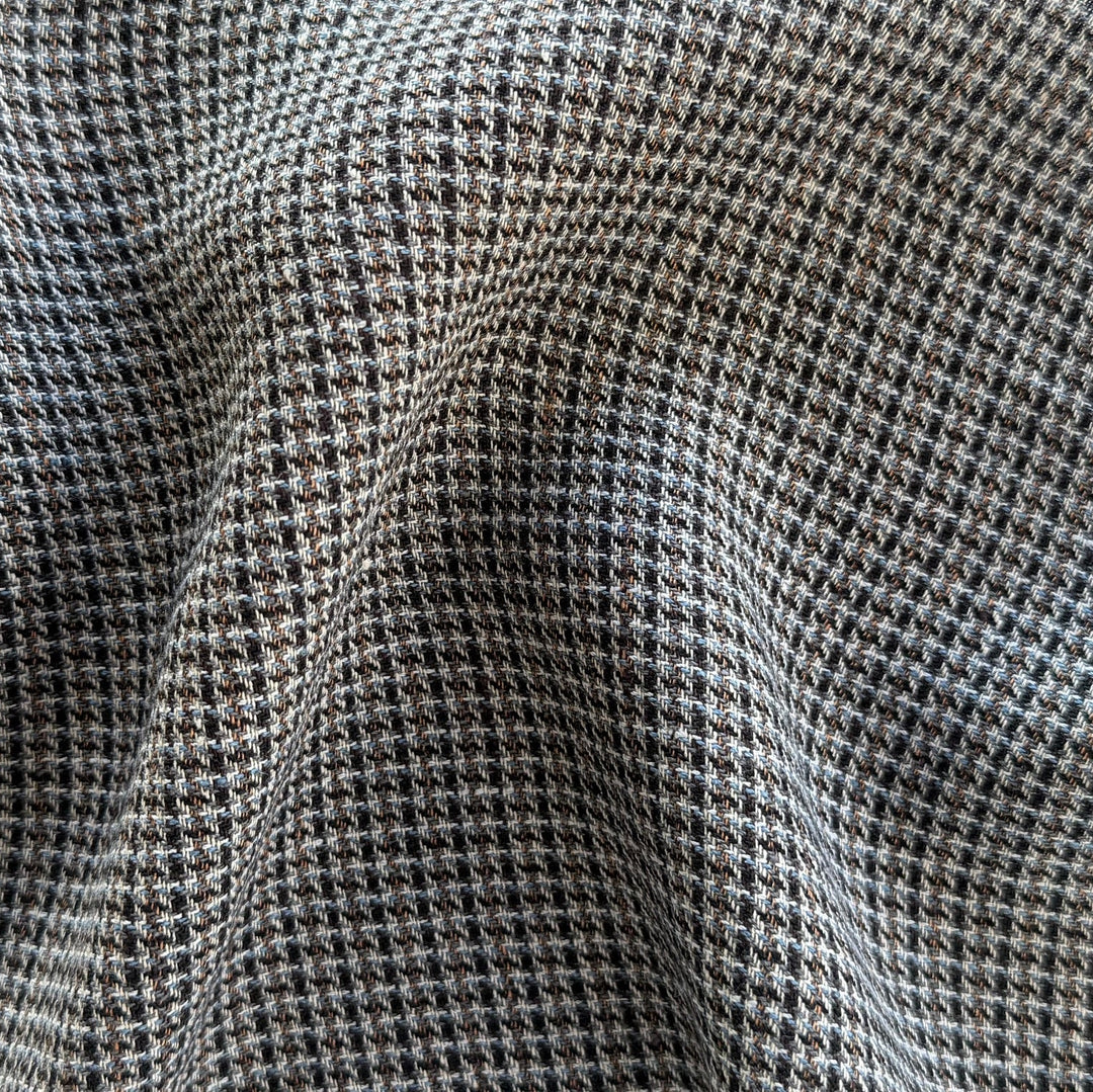 R. Lauren Ebony & Walnut Micro-Plaid Linen (Made in Italy)