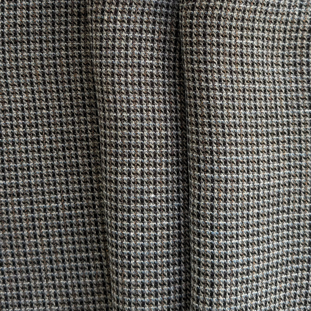 R. Lauren Ebony & Walnut Micro-Plaid Linen (Made in Italy)