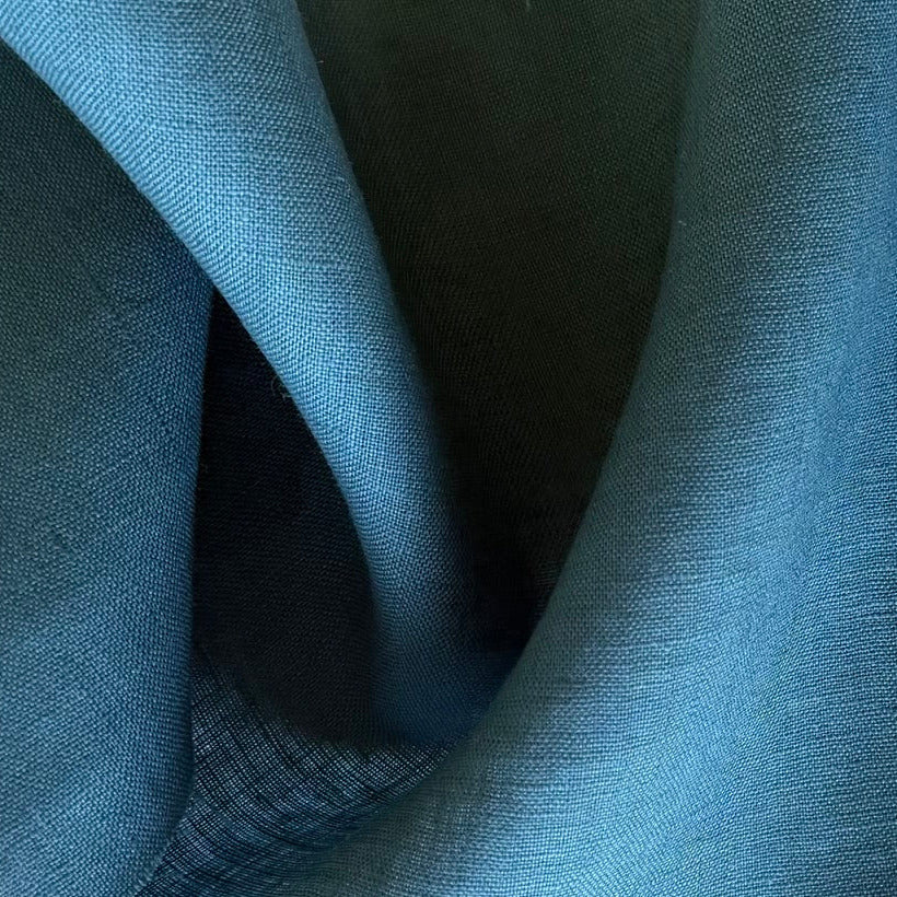 Lighter-Weight Teal Lagoon Handkerchief Linen (Made in Italy)