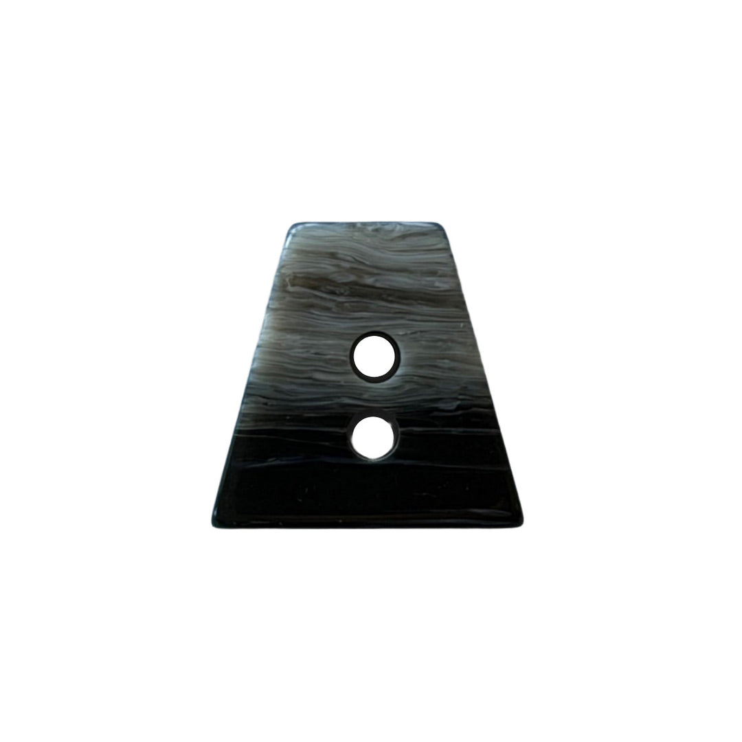 Smoke & Black Trapezoid 2-Hole Plastic Button (Made in Italy)