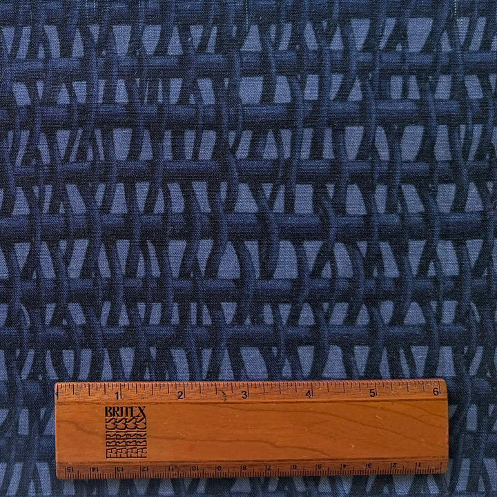 Lighter-Weight Indigo Basketweave Handkerchief Linen (Made in Italy)