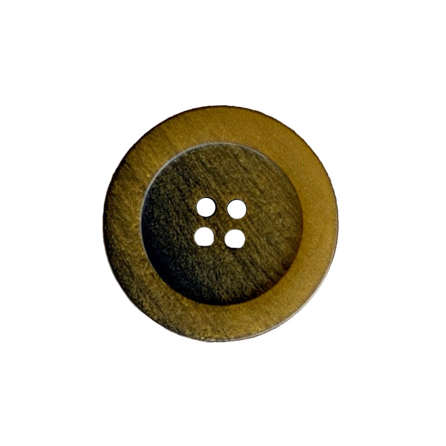 Weathered Mustard 4-Hole Plastic Button (Made in Germany)