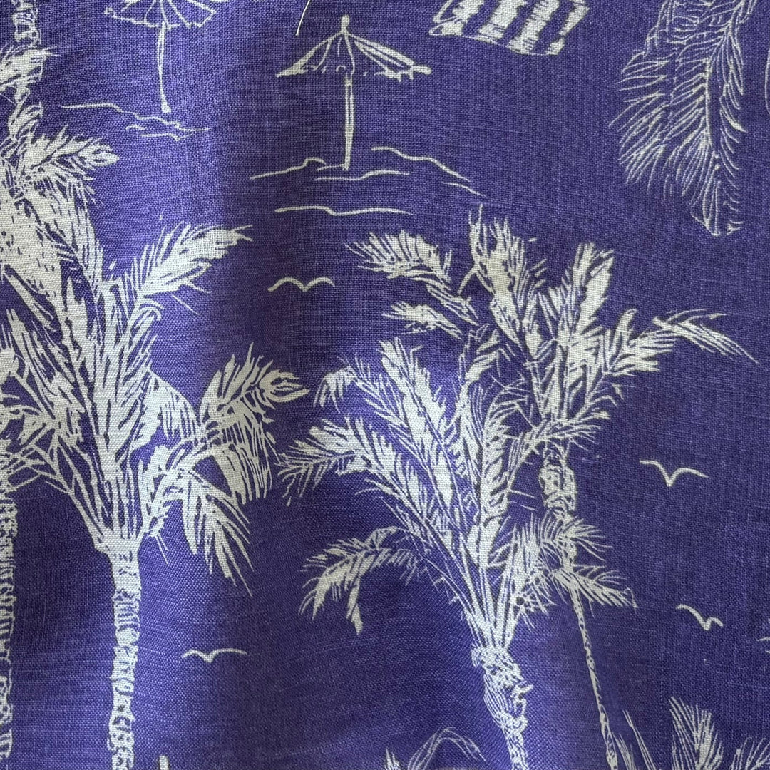 Lighter-Weight Lupine Tropical Paradise Linen (Made in Italy)