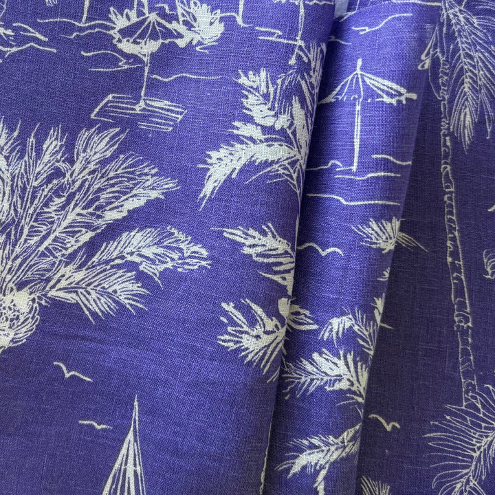 Lighter-Weight Lupine Tropical Paradise Linen (Made in Italy)