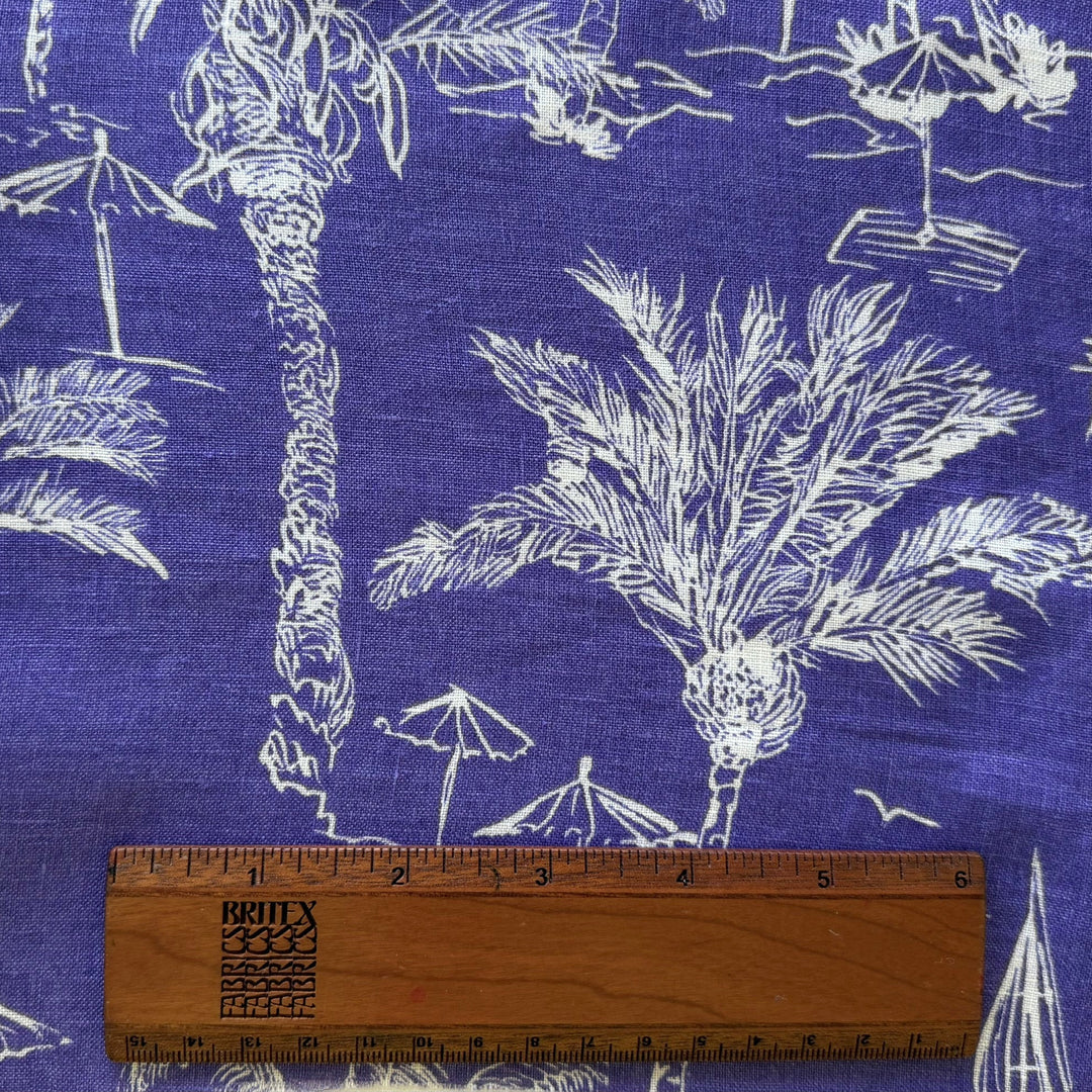 Lighter-Weight Lupine Tropical Paradise Linen (Made in Italy)