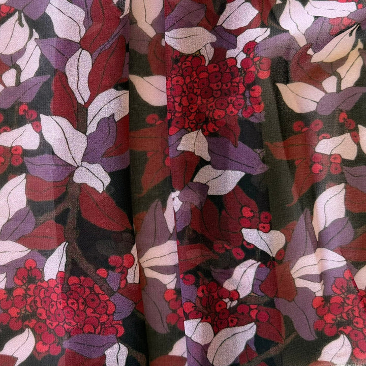 Sheer Sophisticated Berrylicious Polyester Chiffon (Made in Italy)