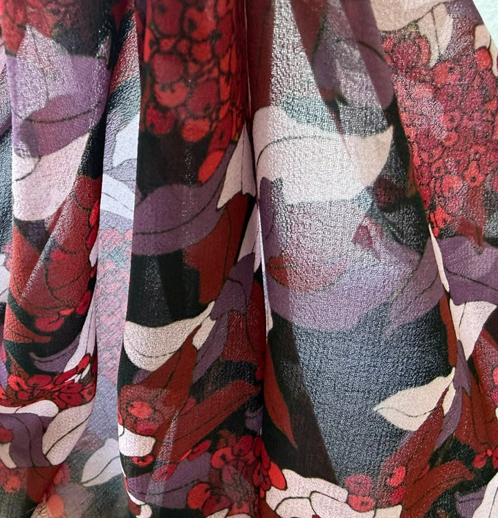 Sheer Sophisticated Berrylicious Polyester Chiffon (Made in Italy)