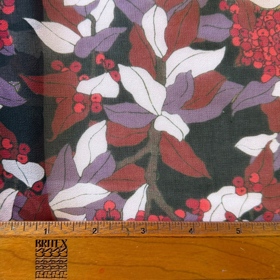 Sheer Sophisticated Berrylicious Polyester Chiffon (Made in Italy)