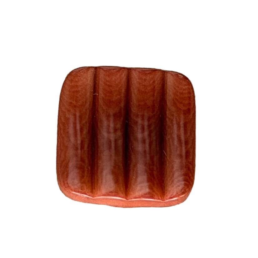 Pumpkin Ridged Square Corozo Button  (Made in Germany)