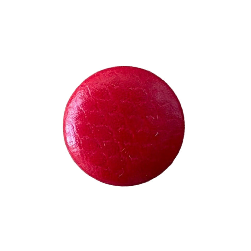 Ruby Red Leather Button (Made in Italy)