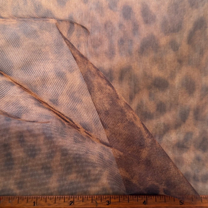 Sheer Tawny Leopard Poliamide Mesh (Made in Italy)
