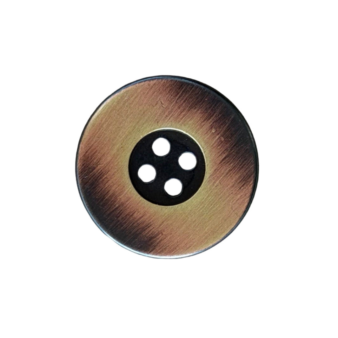 Brushed Toffee 4-Hole Metal Button (Made in Germany)