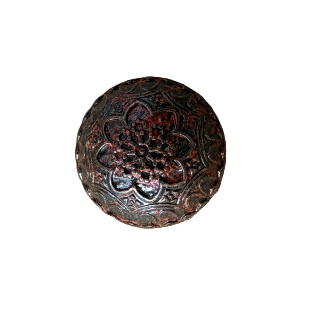 13/16" Intricately Embossed Copper Metal Button (Made in Spain)