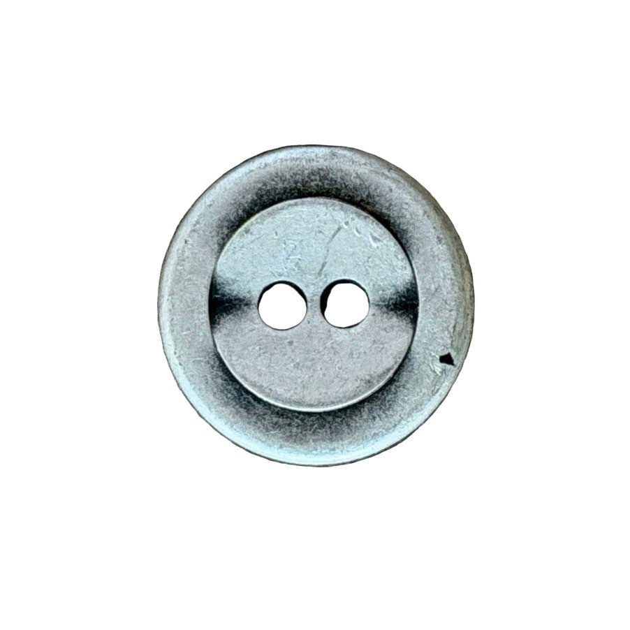 13/16" Blackened Silver 2-Hole Metal Button (Made in Spain)