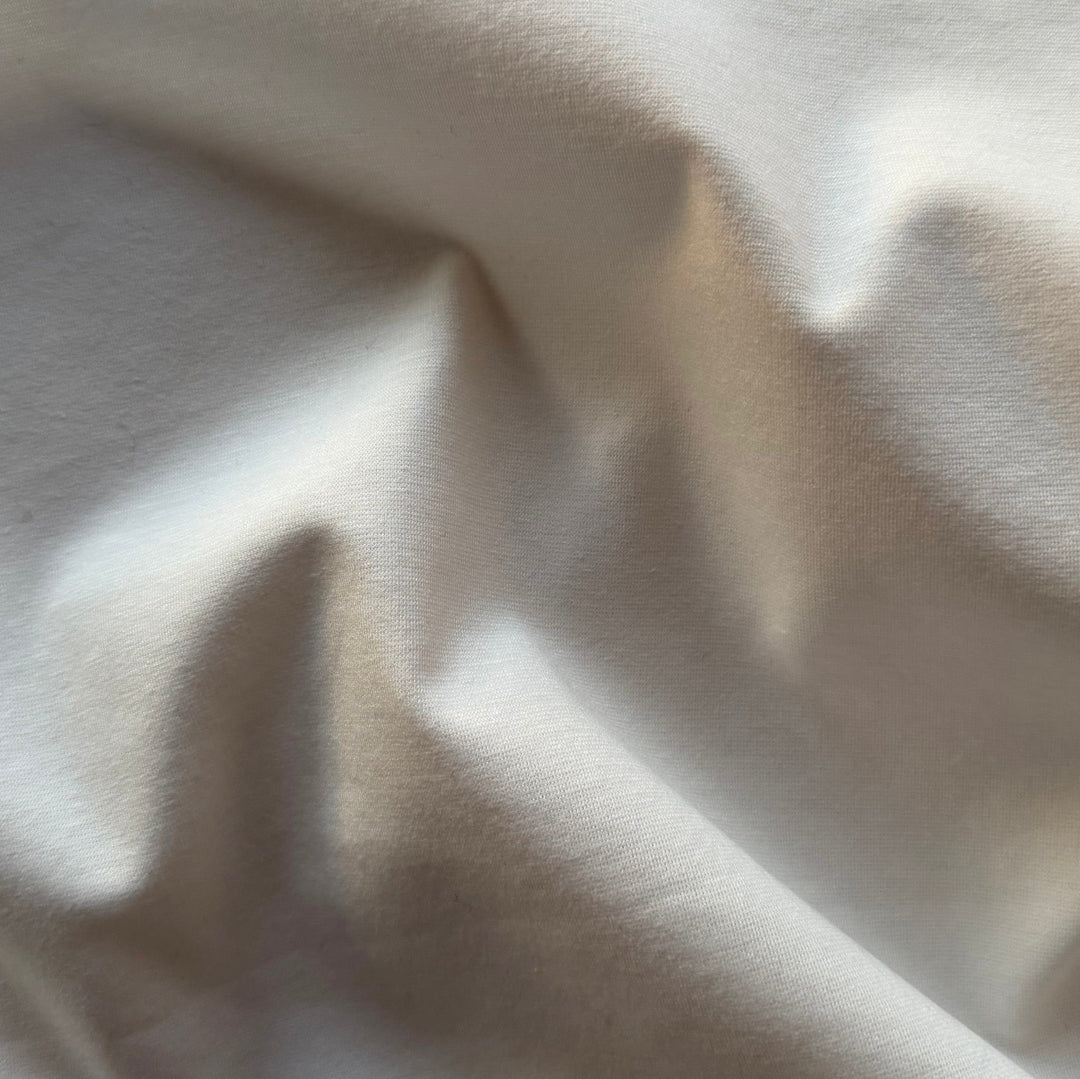 Lighter-Weight Cloud White Cotton Ponte Double Knit (Made in Italy)