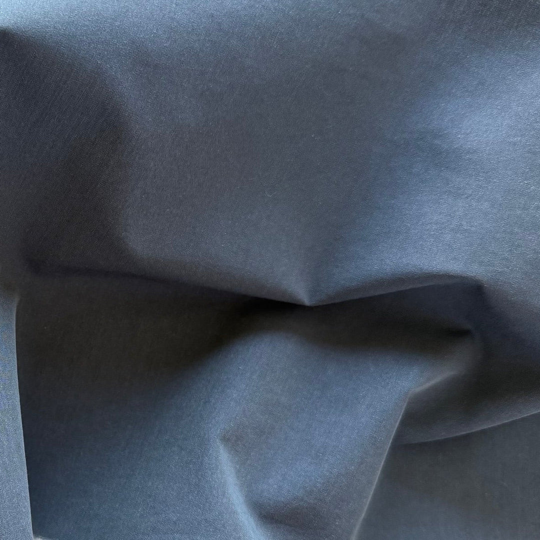 Steel Grey Cross-Woven Cotton Blend Poplin (Made in Italy)