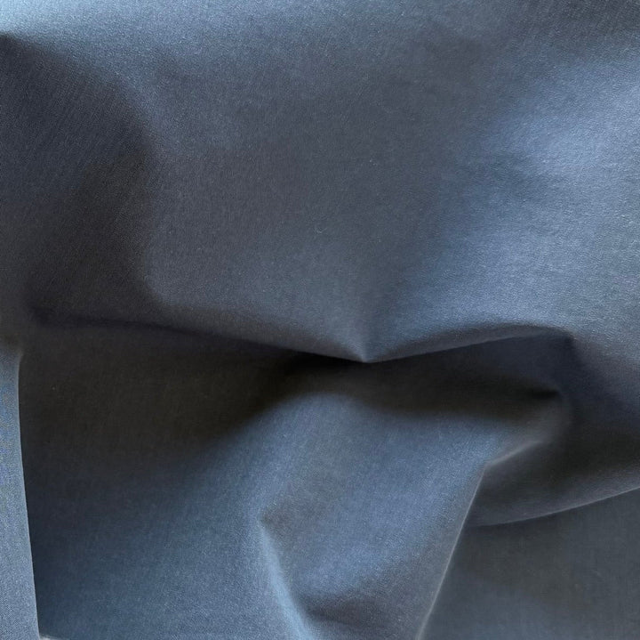 Steel Grey Cross-Woven Cotton Blend Poplin (Made in Italy)
