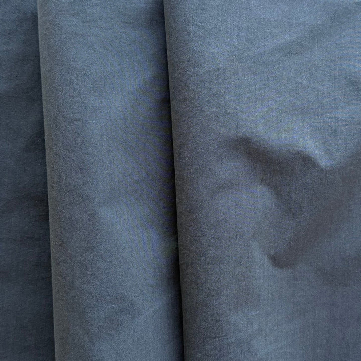 Steel Grey Cross-Woven Cotton Blend Poplin (Made in Italy)