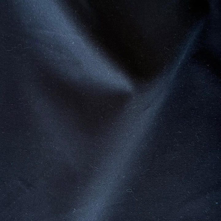 Mid-Weight 10 oz Midnight Navy Sueded Cotton Twill (Made in Italy)