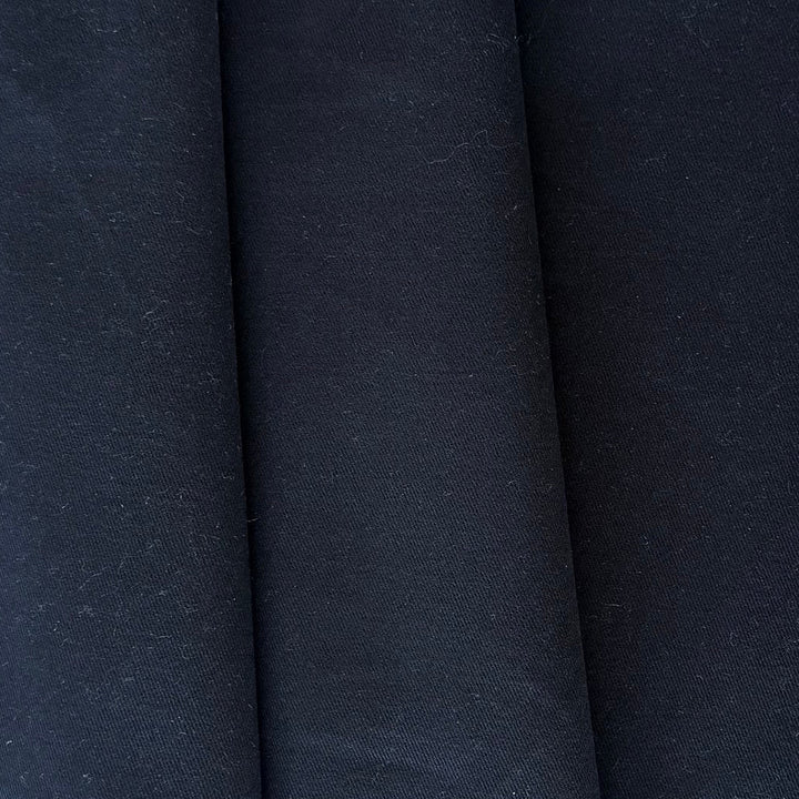 Mid-Weight 10 oz Midnight Navy Sueded Cotton Twill (Made in Italy)