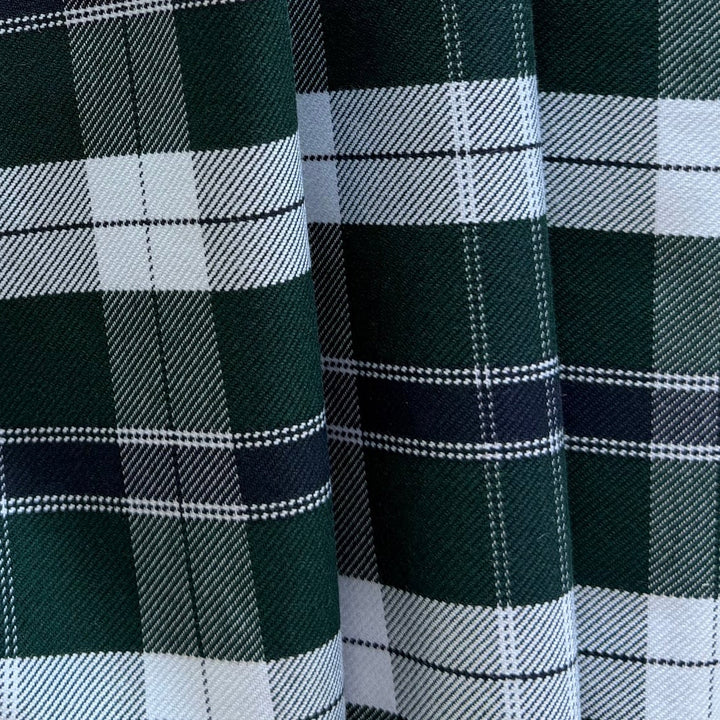 Mid-Weight Bottle Green Plaid Cotton Twill (Made in Italy)