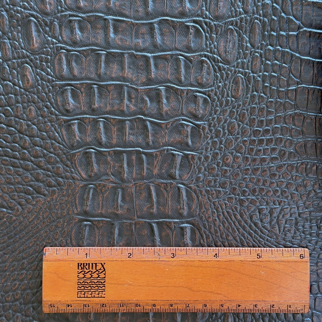 Deep Brown Crocodile Backed Vinyl (Made in USA)