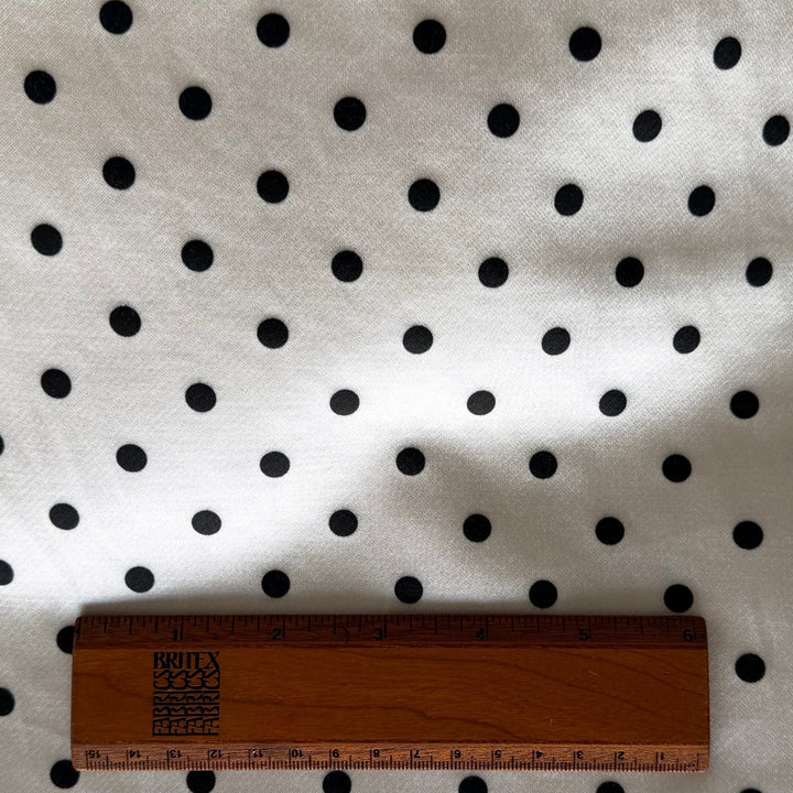 Mid-Weight Dotted Off-White Cotton Blend Satin (Made in Italy)