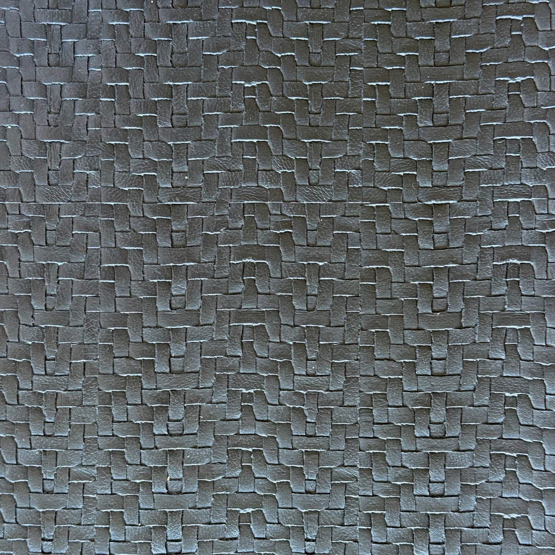 Ebony Black Irregular Basketweave Backed Vinyl (Made in USA)