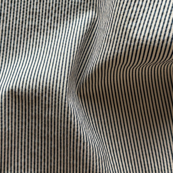 1/8" Dove Grey Striped Cotton Seersucker (Made in Italy)