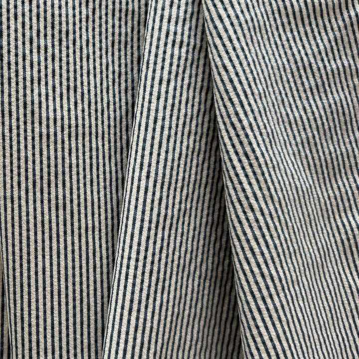 1/8" Dove Grey Striped Cotton Seersucker (Made in Italy)