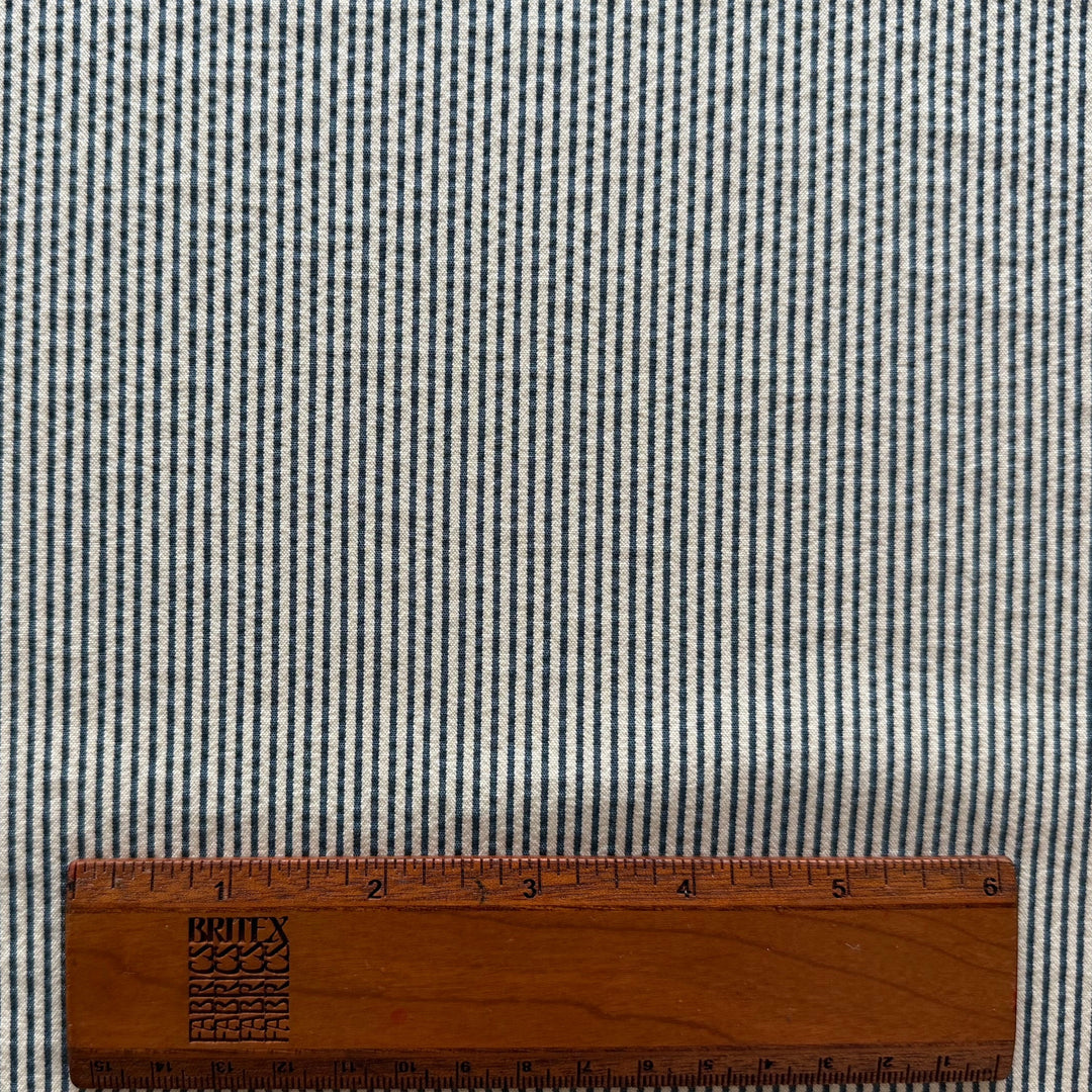 1/8" Dove Grey Striped Cotton Seersucker (Made in Italy)