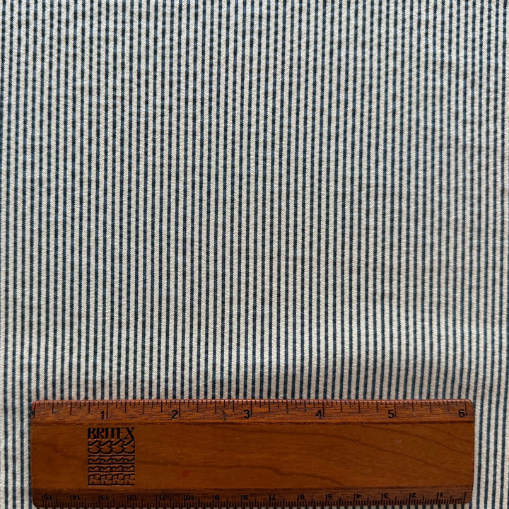 1/8" Dove Grey Striped Cotton Seersucker (Made in Italy)