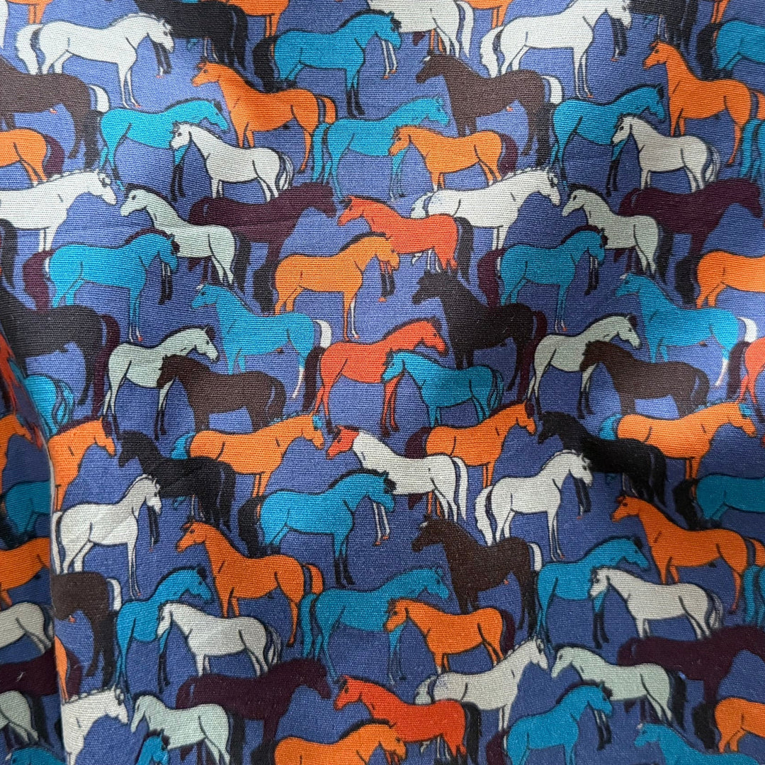 Etro Wild Horses Stretch Cotton Lawn (Made in Italy)