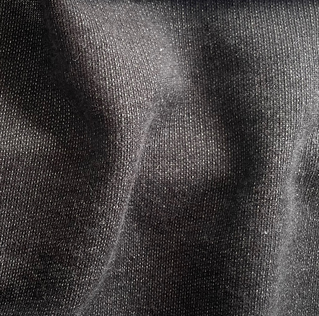 Mid-Weight Charcoal Greige Cotton French Terry Knit (Made in Italy)