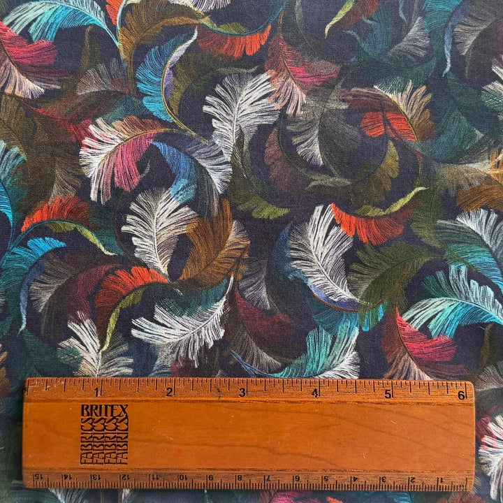 Drifting Rainbow Feathers Cotton Lawn (Made in Italy)