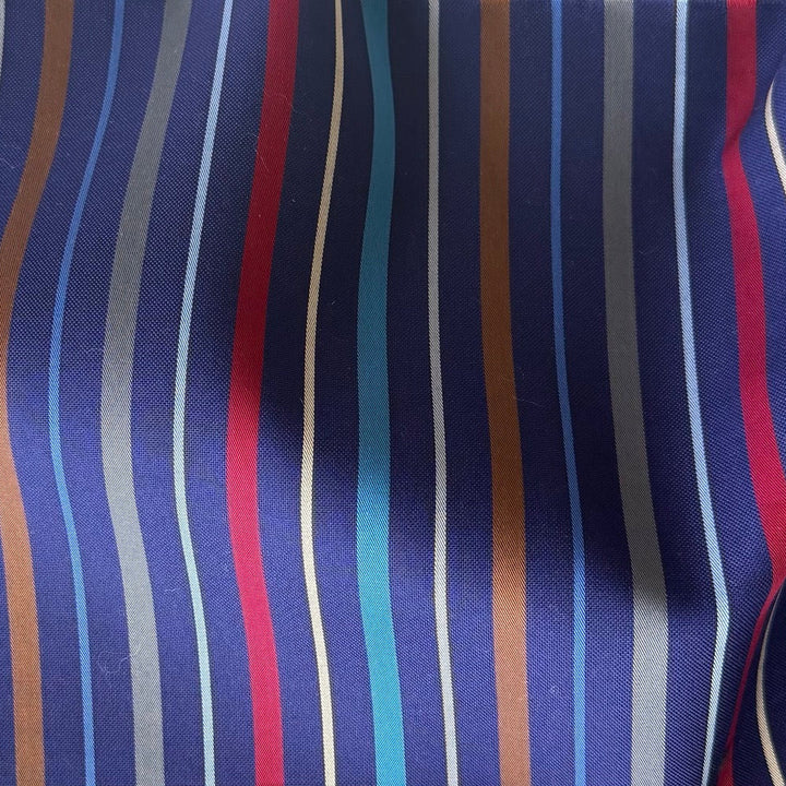 Dynamic Stripes on Charred Eggplant 2-Ply Cotton Shirting (Made in Italy)
