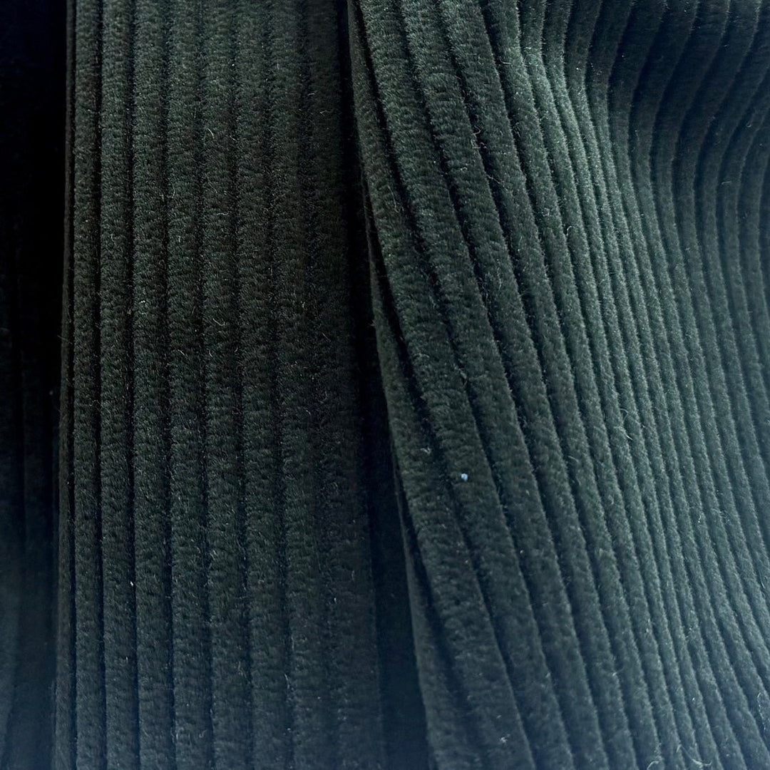 High-End Bottle Green Wide-Wale Plush Cotton Corduroy (Made in Italy)
