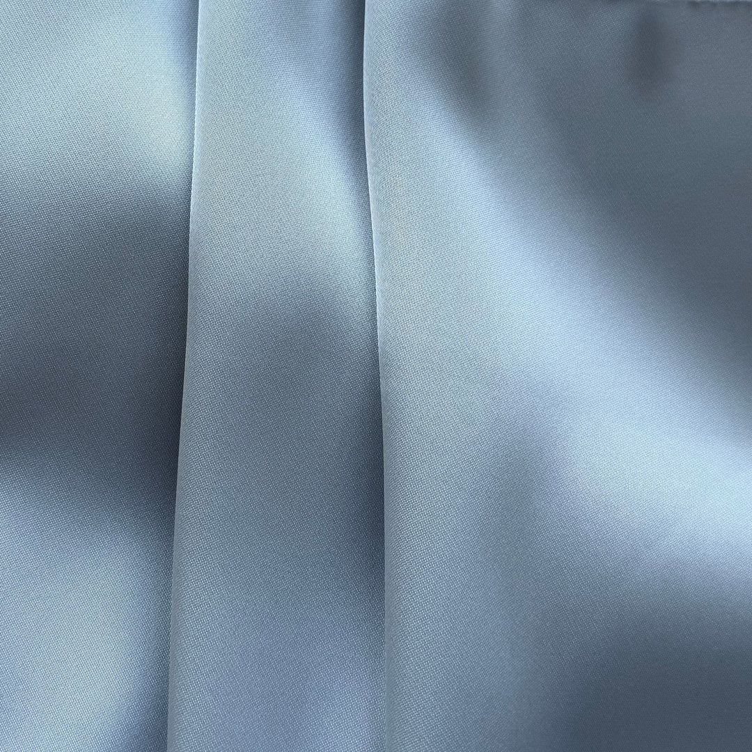 Celeste Blue Delustered Polyester Duchess Satin (Made in Korea)