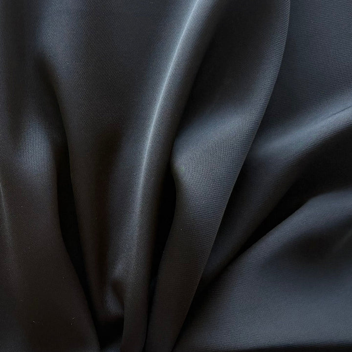 Onyx Black Delustered Polyester Duchess Satin (Made in Korea)
